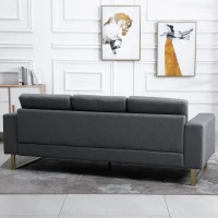 Homcom Canapé 3 Places Design Contemporain Gris Chiné 200 x 82 x 78 cm(m-5)
