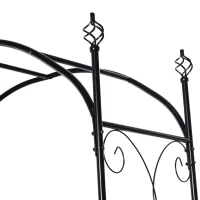 Outsunny Arco de Jardín con Doble Puerta Enrejado de Metal 108x45x215 cm con Cerradura para Plantas Trepaderas Enredaderas Exterior Patio Césped Boda Color Negro Mate(m-9)