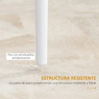 HOMCOM Set de 4 Sillas de Comedor Tapizadas de Piel Sintética con Respaldo Alto y Patas de Acero 41x50x97 cm Blanco(m-7)