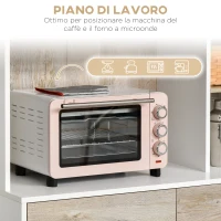 HOMCOM Mobile Buffet Dispensa Cucina, Ante Cassetti e Vani Aperti, 100L x 39P x 181.5Acm Bianco e Legno(m-5)