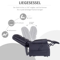 HOMCOM Massagesessel mit Aufstehhilfe, Relaxsessel mit Aufstehhilfe, inkl. Fernbedienung, Schwarz(m-5)