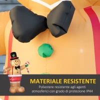 Outsunny Omino pan di Zenzero Gonfiabile con Luci LED e Gonfiatore Incluso, 175x82x238 cm(m-5)