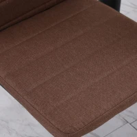 HOMCOM Set 4 Sedie Imbottite per Soggiorno o Sala da Pranzo, Sedie da Cucina Moderne, in Metallo e Tessuto Cachi(m-7)