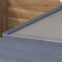 Outsunny Wooden Cold Frame Mini Greenhouse Garden Polycarbonate Grow House with Independent Openable Top Covers for Flowers, Vegetables, Plants, 100 x 50 x 36 cm, Light Grey(m-7)