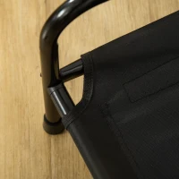 PawHut Erhöhtes Hundebett Hundeliege Haustierbett Schlafplatz Hundesofa Hundebett mit Kissen im Innen- und Außenbereich Netzstoff Schwarz+Hellgrau 120 x 80 x 30 cm(m-9)