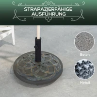 Outsunny Sonnenschirmständer mit Rädern, robustes Metall, Betonfüllung, 52 x 38 cm, Bronzefarben(m-5)