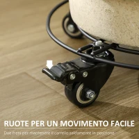 Outsunny Carrello Sottovaso con Ruote Ø30cm in Metallo con Ruote Girevoli e Freno, Nero(m-4)