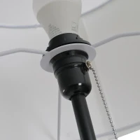 HOMCOM Stehlampe Stehleuchte Standleuchte E27, Stahl+Polyester, 37x37x152cm (Schwarz+Weiß)(m-9)