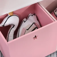 HOMCOM Estantería de Madera Infantil Librería para Niños con 4 Compartimentos 1 Puerta y 2 Cajones Extraíbles con Ruedas para Libros Juguetes 80x34x130 cm Rosa y Blanco(m-8)