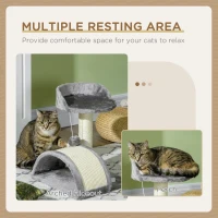 PawHut Cat Tree, Kitten Scratcher Activity Centre, with Sisal Scratching Post, Toy Ball - Grey(m-6)