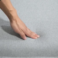 HOMCOM Butaca con Reposapiés Sillón para Lectura con Patas de Acero en Forma de Cruz Gris Claro(m-9)