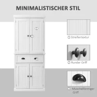 HOMCOM TV Schrank, Hängeschrank, Wandschrank, TV-Kommode, TV-Ständer, Lowboard, Moderner Fernsehtisch mit Klappfächer und Offene Regale, Spanplatte, Weiß, 140 x 32 x 31 cm(m-7)