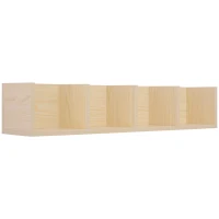 HOMCOM Mensola da Muro Salvaspazio in Legno, Mobile Porta CD con 4 Vani per Soggiorno, Camera e Ufficio, 95x17x16.5cm(m-10)