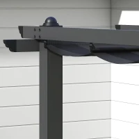 Outsunny 3 x 3m Aluminium Pergola, with Retractable Roof - Dark Grey(m-8)