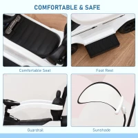 HOMCOM 3 in 1 Kids Children Ride on Push Car Toddler Sliding Car G350 Licensed Walker Foot to Floor Slider Push-Along with Horn Steering Wheel NO POWER Manual, White(m-5)