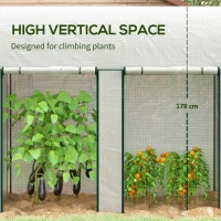 Outsunny 200 x 100cm Walk-In Greenhouse, with Zipped Doors - White(m-4)