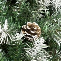 HOMCOM Albero di Natale Artificiale Innevato 180cm con 800 Rami e Pigne, Apertura Automatica e Base Pieghevole, Verde(m-8)