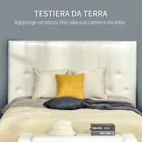 HOMCOM Testiera Letto Matrimoniale in PU, Imbottita e Trapuntata a Bottoni, 160x120cm(m-5)