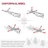 HOMCOM Árbol de Navidad 180 cm Árbol de Navidad Artificial Grande con 390 Puntas de Rama Decoración Navideña para Interiores Fácil de Montar Verde(m-6)