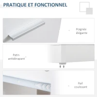 HOMCOM Bureau informatique bureau d'angle avec rangement table angulaire avec étagères, placard, tiroir blanc(m-6)