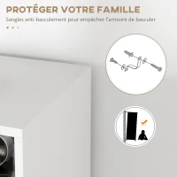 HOMCOM Bibliothèque armoire rangement niche supérieure placard 3 étagères intérieures pour salon bureau 40 x 35 x 177 cm blanc(m-7)