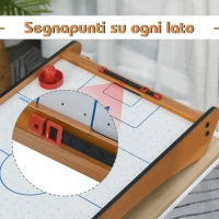 HOMCOM Tavolo Air Hockey Portatile con Ventilatore e Accessori Inclusi (Manopole, Dischetti, Segnapunti) 72.5x40x10.5cm(m-7)