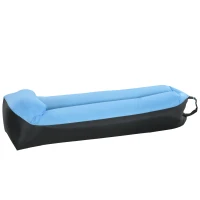 Outsunny Hamac Gonflable Chaise Longue transat Gonflable Pliable avec sac de transport pour Le Camping, la Mer, la Plage(m-10)