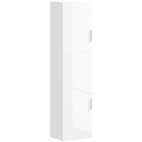 HOMCOM Columna de Baño de Pared con Estantes Ajustables y 2 Puertas Mueble de Baño Moderno 40x30x160 cm Blanco(m-10)