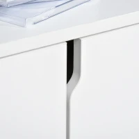 HOMCOM TV-Ständer, TV Schrank, TV-Kommode, Moderner Fernsehtisch mit Schrank und Offene Regale, Spanplatte, Weiß, 120 x 30 x 41cm(m-8)