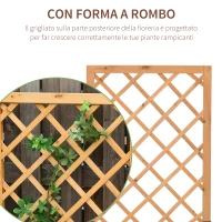 Outsunny Fioriera con Grigliato da Esterno o Giardino, Vaso per Piante Rampicanti in Legno 60x40x160cm(m-5)