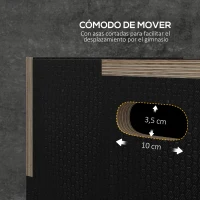 SPORTNOW Cajón de Salto Pliométrico de Madera con Mangos Huecos Carga 120 kg para Casa Oficina Gimnasia 76x61x51 cm Negro(m-5)
