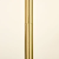 HOMCOM Lampada da Terra con 2 Paralumi a Sfera e Interruttore a Pedale, 35x35x165cm, Oro e Bianco(m-9)