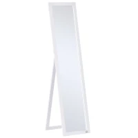HOMCOM Espejo de Cuerpo Entero de Pie o para Colgar de Estilo Moderno para Pasillo Dormitorio 37x37x154 cm Blanco(m-1)