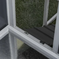 PawHut Gallinero de Madera para Exterior Jaula para 2-3 Gallinas con Caja Nido Corral de Alambre Techo de Policarbonato Bandeja Extraíble y Rampa 162x76,5x79,5 cm Gris(m-9)