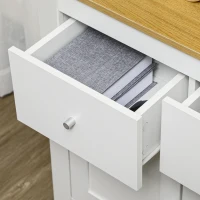 HOMCOM Aparador de Cocina Buffet Auxiliar de Comedor con Puertas Dobles y 2 Cajones para Salón Entrada 78x35x80 cm Blanco(m-8)