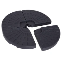 Outsunny Lot de 4 pieds de parasol poids de lestage pour parasols déportés - A remplir d'eau jusqu'à 52 kg ou de sable jusqu'à 60 kg - dim. totales 48L x 48l x 8H cm polyéthylène haute densité noir(m-7)