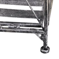 Scaffale Fioriera 3 Ripiani Pieghevole da Giardino Balcone, Metallo, Argento, 44x25x96 cm(m-9)