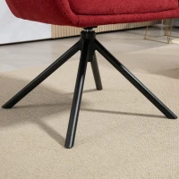 HOMCOM Poltrona Moderna Girevole con Seduta Imbottita in Tessuto Bouclé per Salotto e Ufficio, Rosso Vino(m-8)