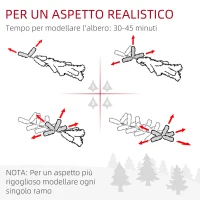 HOMCOM Albero di Natale Artificiale 210cm con 687 Rami, Design Alto e Stretto con Base Pieghevole, Verde(m-7)