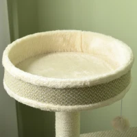 PawHut Kratzbaum Katzenbaum, 1 Katzenbett, 1 Katzenhöhle, 2 Liegeflächen, 124 cm x 59 cm x 40cm +Beige(m-8)