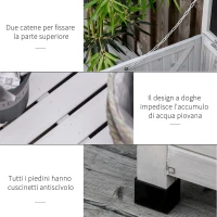 Outsunny Panca Contenitore in Legno di Abete, Cassapanca da Esterno con Piedini Antiscivolo 127x56x60cm, Grigio(m-6)