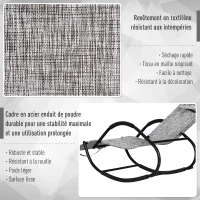 Outsunny Chaise Longue à Bascule Rocking Chair Design Contemporain dim. 160L x 61l x 79H cm métal textilène Gris chiné(m-7)