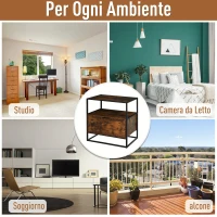 HOMCOM Credenza in Stile Industriale, Comò Vintage in Legno e Metallo per Soggiorno o Camera con 1 Cassetto 73x45.5x76cm(m-7)