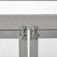 Outsunny 3-tier Wood Greenhouse Garden Polycarbonate Cold Frame Balcony Grow House w/ Storage Shelf for Plants, Flowers, Dark Grey(m-9)