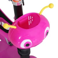 HOMCOM 3 en 1 Patinete para Niños de +18 Meses Scooter de 3 Ruedas con Asiento Extraíble Manillar Mango de Empuje Altura Ajustable 62x25x72,5 cm Rosa(m-8)