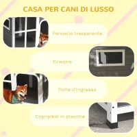 PawHut Cuccia per Cani taglia Media da Esterno in Legno con Tetto Apribile, 101x66.5x70.5 cm, Grigio(m-8)