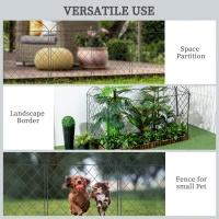 Outsunny Decorative Garden Fencing, 43in x 23ft Outdoor Picket Fence Panels, 8PCs Rustproof Metal Wire Landscape Flower Bed Border Edging Animal Barrier, Black(m-6)