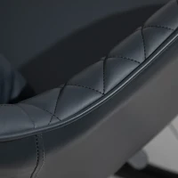 Vinsetto Sedia da Ufficio Massaggiante a 2 Punti Vibrante con Cuscino e Alimentazione USB, Poltrona Ufficio con Braccioli e Altezza Regolabile, Nero(m-9)