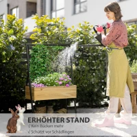 Outsunny Hochbeet im Industrie-Design, mit 1 Regal, Innenverkleidung aus Vlies, wetterbeständig, 80 cm x 30 cm x 125 cm(m-4)