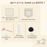 PawHut Cage parc clôture pour animaux domestiques enclos pour petits animaux modulable 2 niveaux 72 panneaux bords arrondis(m-6)